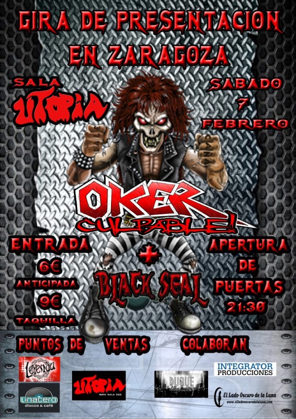 OKER CARTEL PRESENTACION ZARAGOZA